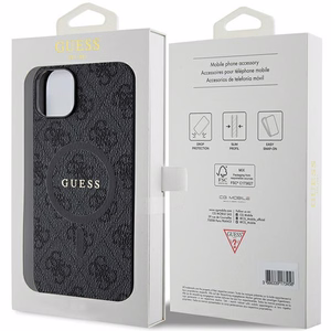 Guess 4G Collection Leather Metal Logo MagSafe Ümbris jaoks iPhone 15/14/13 - must