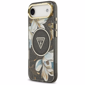 GUESS ümbris jaoks IPHONE 17 Air compatible with MagSafe GUHMP17MHFLPEDK (IML Metal Glitter Flowers Triangle) must