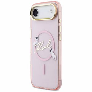 Karl Lagerfeld IML Choupettes Karl Script Logo MagSafe чехол для iPhone Air розовый