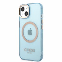 Guess kuldne Outline Translucent MagSafe ümbris jaoks iPhone 13 - sinine