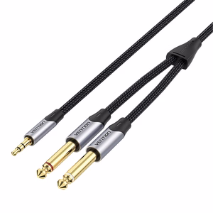 Audio kaabel mini jack 3.5mm to 2x jack 6.35mm male Vention BARHK 8m