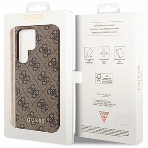 Guess GUHCS23LG4GFBR S23 Ultra S918 brown/brown hard ümbris 4G Metal kuldne Logo