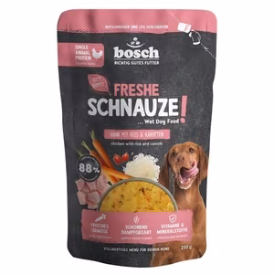 Bosch Frische Schnauze Chicken, Rice & Carrot – monoproteiinne märgtoit koertele, 250 g