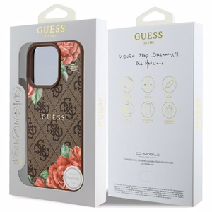 Guess GUHMP16XP4ROPEMCW iPhone 16 Pro Max 6.9" коричневый/коричневый жёсткий чехол 4G Flowers Print MagSafe