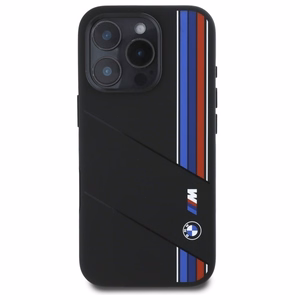 BMW Silicone Cut Tricolor Lines MagSafe Ümbris jaoks iPhone 16 Pro - must