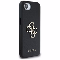 Guess PU Grained 4G Metal Logo ümbris jaoks iPhone 16e - must