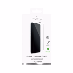 Puro Frame karastatud ekraanikaitseklaas seadmele OPPO A94 5G, musta raamiga