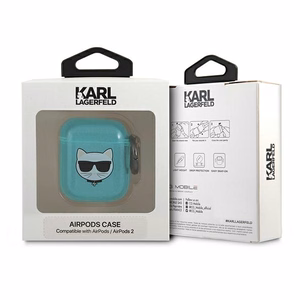Karl Lagerfeld Choupette ümbris AirPods 1/2 jaoks - sinine