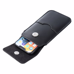 ROYAL - Leather universal flap pocket / black - Size 2XL+wide - SAMSUNG A12 / NOTE 9 / XIAOMI REDMI NOTE 10 PRO
