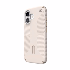 Speck Presidio2 Grip MagSafe'i ja ClickLocki toega ümbris iPhone 16-le, Bleached Bone/Heirloom Gold