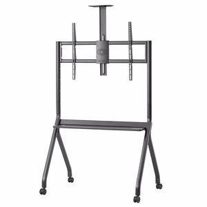 Maclean TV stand / cart, camera shelf, on casters, 55-100", max load 120kg/10kg shelf, max. VESA 900x600, must, MC-114 B