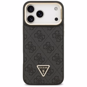 Guess 4G PU Triangle Logo & Alus Camera Magsafe Ümbris jaoks iPhone 17 Pro Max - must
