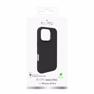 Puro Icon Mag Pro MagSafe Silicone Ümbris jaoks iPhone 16 Pro - Must