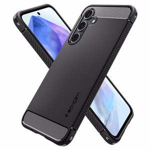 Spigen Rugged Armor ümbris seadmele Samsung Galaxy A55 5G, mattmust