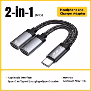 Adapter Essager Dual String2 must (In: Male Type-C / Out: Female 2xType-C)