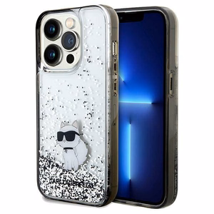 Karl Lagerfeld Liquid Glitter Choupette ümbris jaoks iPhone 14 Pro - läbipaistev
