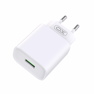 XO seinalaadija CE02D QC 3.0 18W 1x USB, valge + USB-C-kaabel