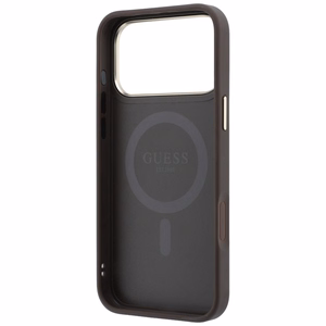 Guess 4G Classic Logo ümbris seadmele iPhone 18 Pro Max / 17 Pro Max, 360° rõngastoega, MagSafe-ühilduv – pruun