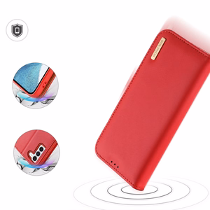 Dux Ducis Hivo чехол Samsung Galaxy S23+ флип-чехол кошелёк подставка RFID блокировка красный