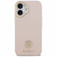 GUESS ümbris jaoks IPHONE 17 compatible with MagSafe GUHMP17SPGCRMDEP (PU W/ Grained Strass Logo) roosa