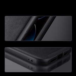 Nillkin CamShield nahast S ümbris iPhone 14 Pro Max kaamerakattega must