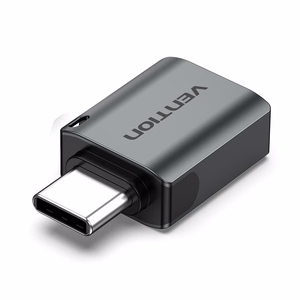 Vention USB-C isane kuni USB 3.0 emane OTG adapter, hall, alumiiniumsulam