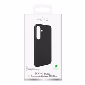 Puro Icon Mag Silicone Ümbris with MagSafe jaoks Samsung Galaxy S25+ - must