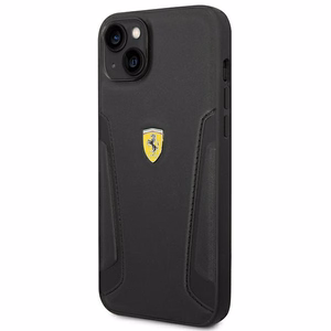 Ferrari FEHCP14MRBUK iPhone 14 Plus 6.7" чёрный/чёрный жёсткий чехол Leather Stamp Sides