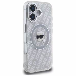 Karl Lagerfeld IML Karl Head Logo MagSafe Case for iPhone 16 - Gray