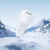 Borofone autolaadija BZ34B Cloud - USB + Type C - QC 3.0 PD 38W valge