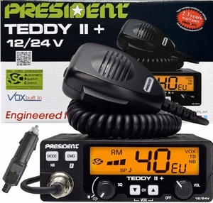 PRESIDENT TEDDY II+ ASC VOX CB-raadio, 12/24 V, AM/FM