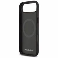 Mercedes Leather Star Pattern Stripes MagSafe ümbris jaoks iPhone Air - must