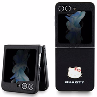 Hello Kitty Metal Logo Kitty Head ümbris jaoks Samsung Galaxy Z Flip 5 - must