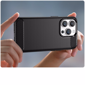 Carbon Case iPhone 14 Pro Max paindlik geel tagakate must