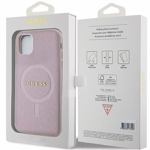 Guess GUHMN61PSAHMCP чехол для iPhone 11 / Xr - розовый Saffiano MagSafe