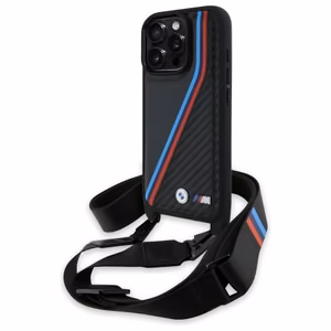BMW M Edition Carbon Tricolor Lines & Strap Ümbris jaoks iPhone 16 Pro - must