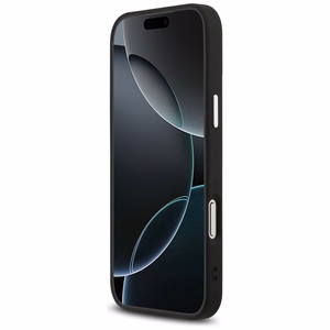 Guess Grained Triangle Logo MagSafe чехол iPhone 17 Pro Max черный