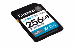 Kingston memory card 256GB SDXC Canvas Go Plus Gen4 200MB/s C10 UHS-I U3 V30