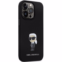 Karl Lagerfeld KLHCP14XSMHKNPK ümbris jaoks iPhone 14 Pro Max 6.7" - must Silicone Ikonik Metal Pin