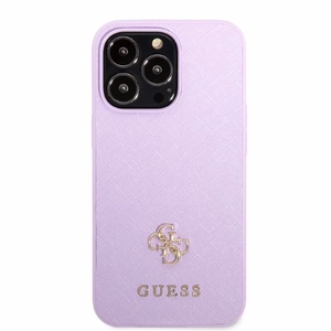 Guess GUHCP13LPS4MU iPhone 13 Pro / 13 6.1" фиолетовый/фиолетовый жёсткий чехол Saffiano 4G Small с металлическим логотипом