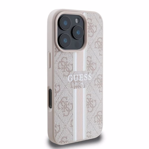 Guess 4G Printed Stripes MagSafe iPhone 16 Pro Ümbris - Roosa