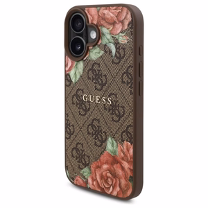 Guess GUHMP16SP4ROPEMCW iPhone 16 6.1" brown/brown hardcase 4G Flowers Print MagSafe