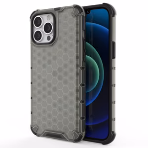 Honeycomb Case soomuskaitse TPU kaitsekattega iPhone 13 Pro Max jaoks must
