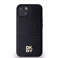 DKNY Leather Monogram Pattern Metal Logo MagSafe Ümbris jaoks iPhone 15/14/13 - Must