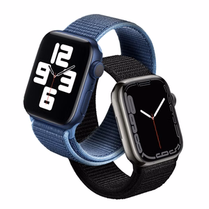 Crong Nylon Sport rihm Apple Watchi 38 / 40 / 41 mm ja 42 mm (Series 10 / 11) mudelitele, ookeanisinine