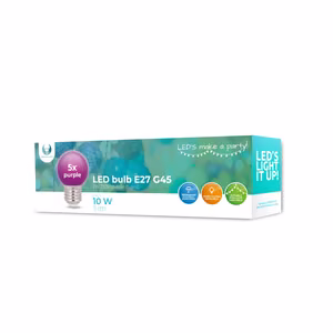 Forever Light LED pirn E27 G45 2W 230V lilla 5 tk.