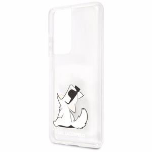 Karl Lagerfeld Choupette Fun ümbris Samsung Galaxy S21 Ultra jaoks - Läbipaistev