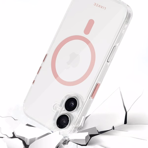 Liavec Glossy Magsafe Clear Ümbris do Iphone 16 różowy