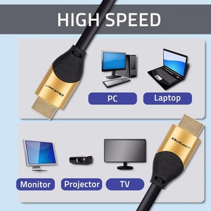 Qoltec 50355 – HDMI 2.1 Ultra High Speed kaabel, 8K 60 Hz, 28 AWG, kuldne, 2 m