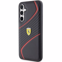 Ferrari Twist Metal Logo ümbris jaoks Samsung Galaxy S23 FE - must